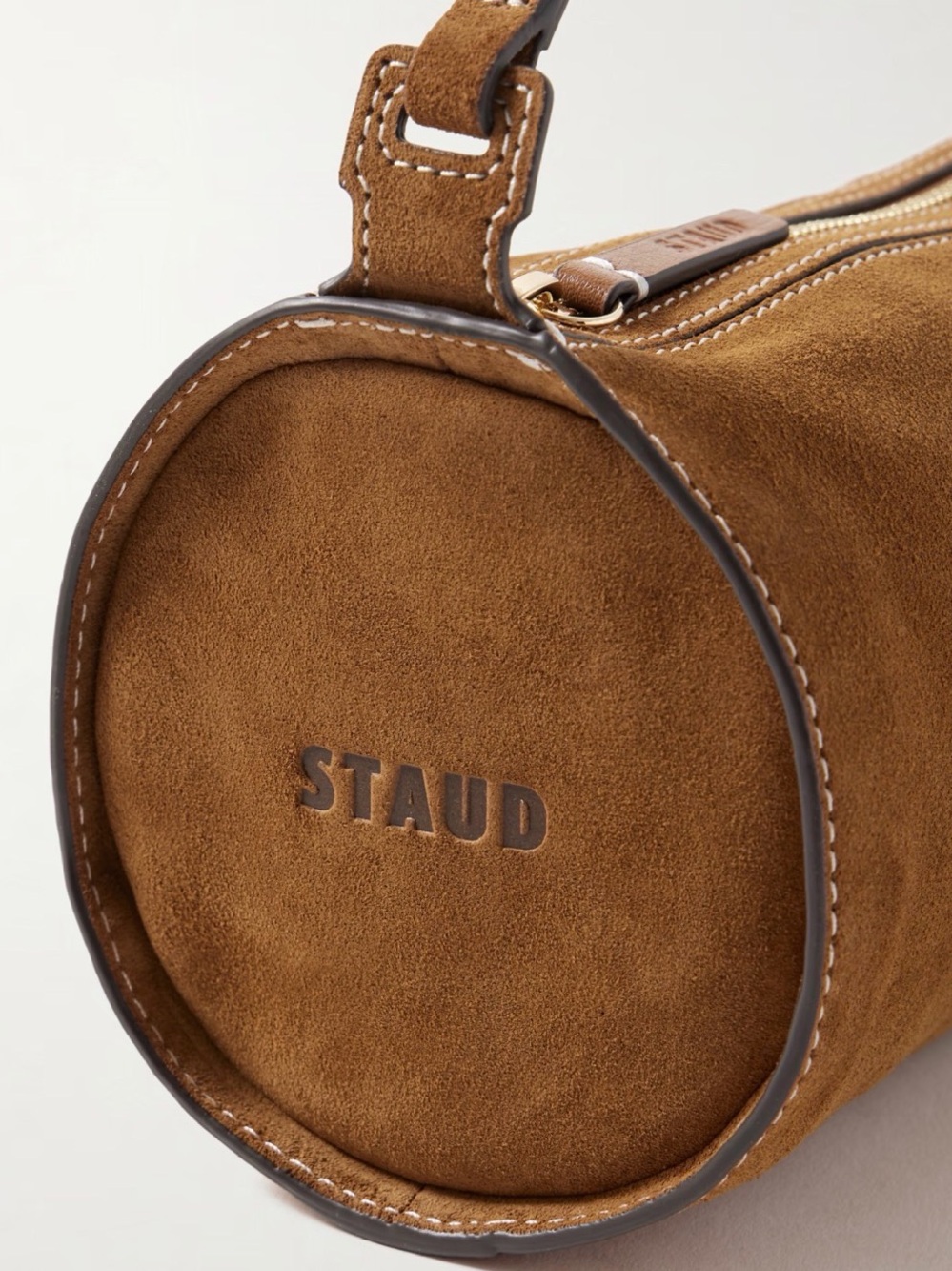 NWT STAUD Mini Taru Suede Shoulder Bag in Tan - Picture 4 of 9